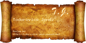 Todorovics Jenő névjegykártya