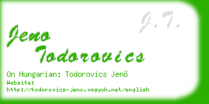jeno todorovics business card