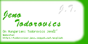 jeno todorovics business card